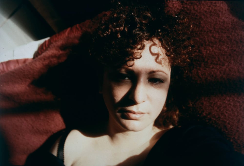 Self-portrait with eyes turned inward. Boston. 1989. © Nan Goldin