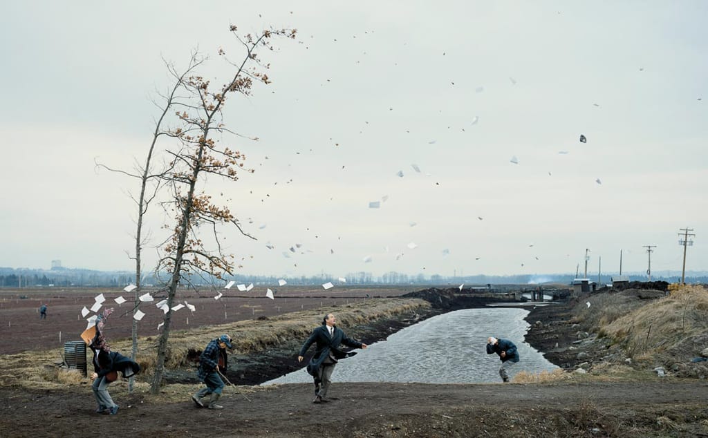 Jeff Wall, « A sudden Gust of Wind (after Hokusai) », 1993.
