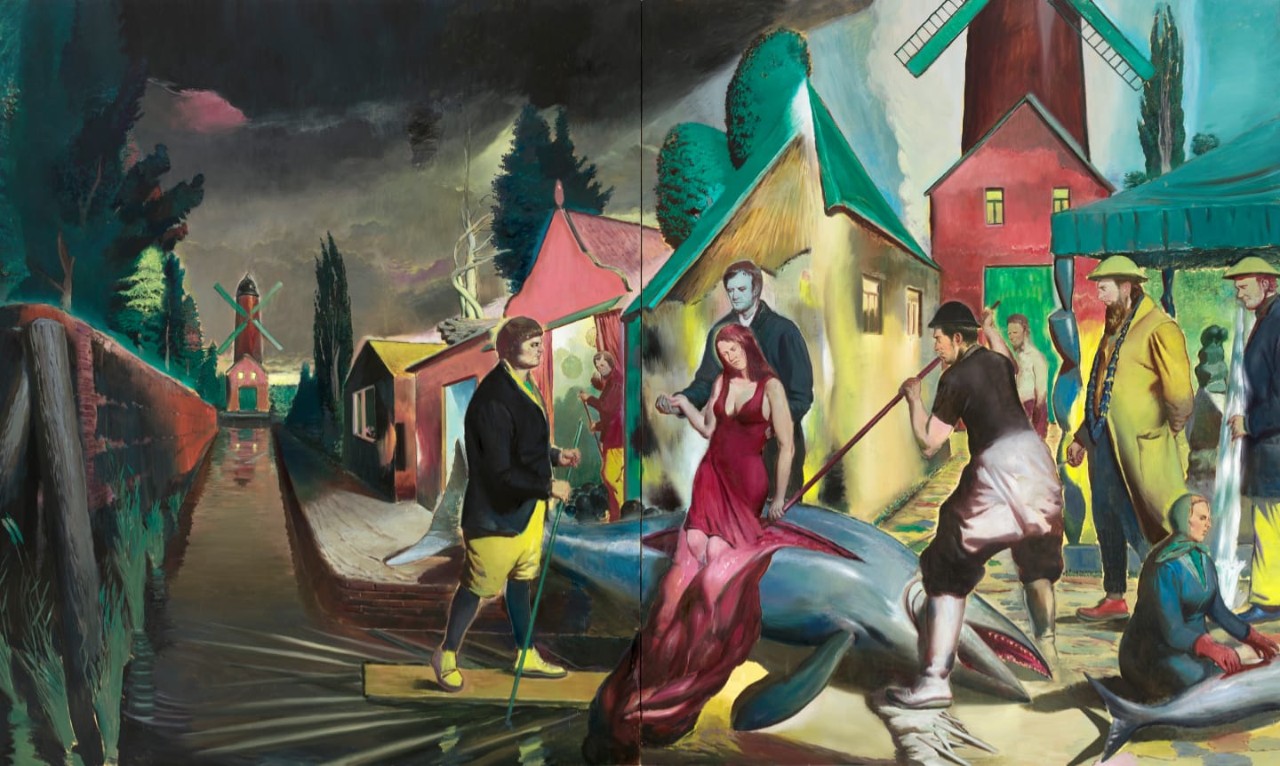 Neo Rauch, Der Blaue Fisch, 2014.