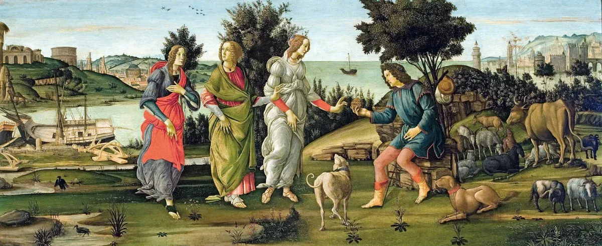 Botticelli. Le jugement de Paris.