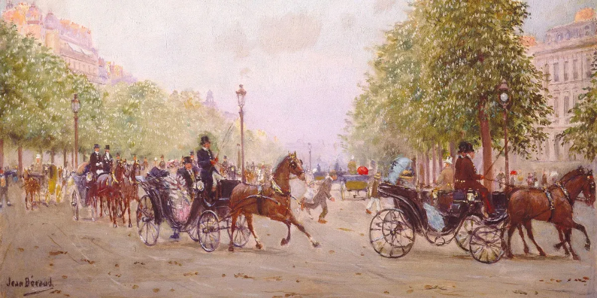 Jean Béraud. La promenade aux Champs-Elysées.