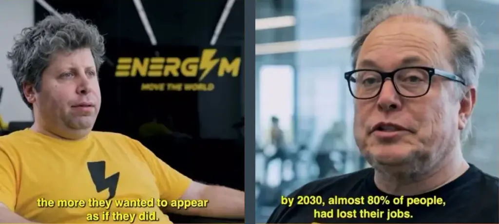 AICandy Vidéo, Energym. Musk et Altman vieillis. Deepfake.
