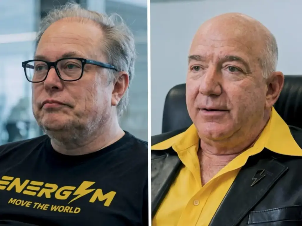 AICandy Vidéo, Energym. Musk et Bezos vieillis. Deepfake.