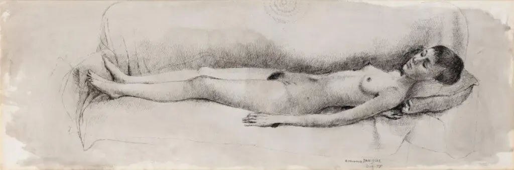 Paul Delvaux. Étude de nu. Danielle. 